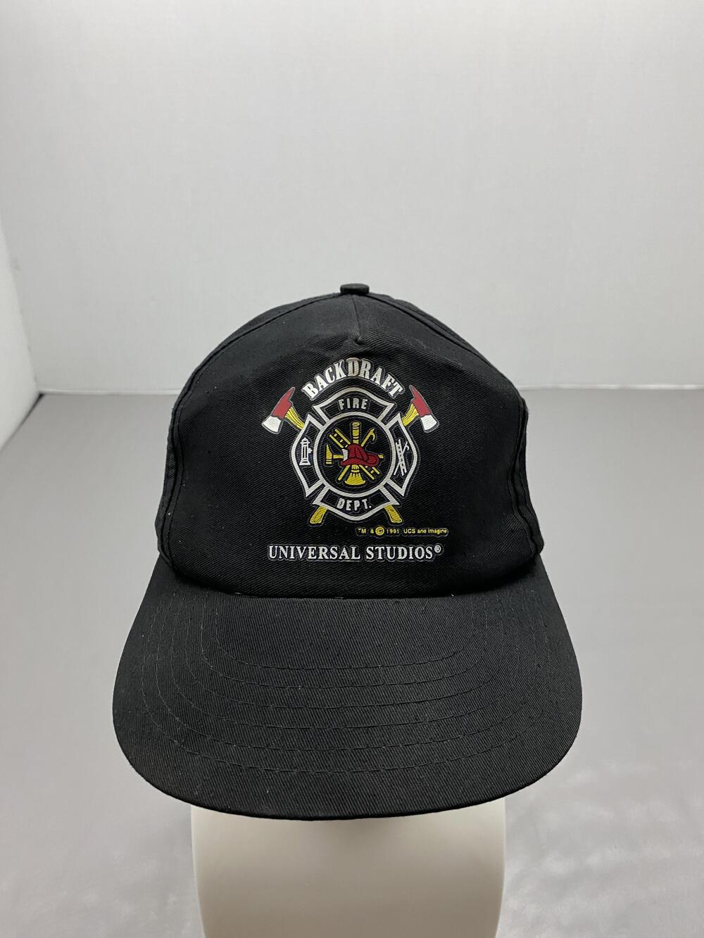 Vintage Universal Studios Hat Cap Snap Back One Size Black Baseball Mens 90s
